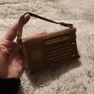 Radio Corp. SR-H107 transistor radio, likely from around 1961 With Case Military